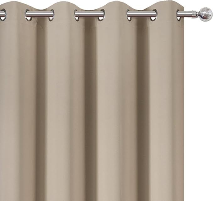 LEMOMO Blackout Curtains 66 x 84 inch/Khaki Curtains Set of 2 Panels/Thermal - Image 6