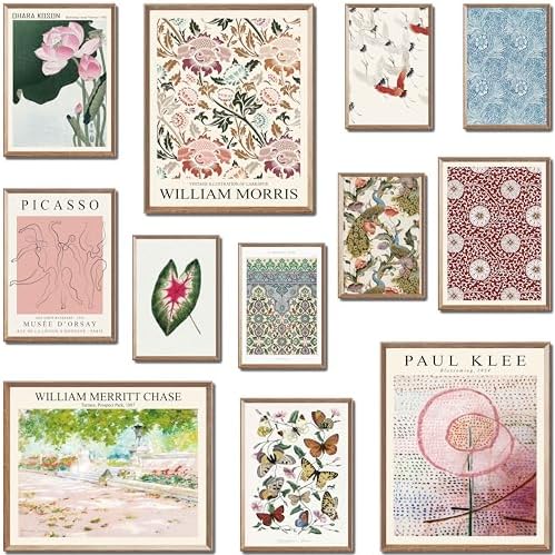 MAZUKO 12 Pcs Unframed Eclectic Museum Gallery Art by MAZUKO