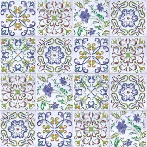 Wudnaye Blue Tile Peel and Stick Backsplash Wallpaper by Wudnaye