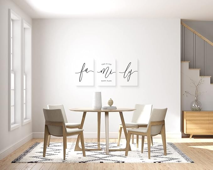 GUBIYU Family Wall Decor Home, Love Art Set of 3 Dining Room Modern Bedroom - Image 6