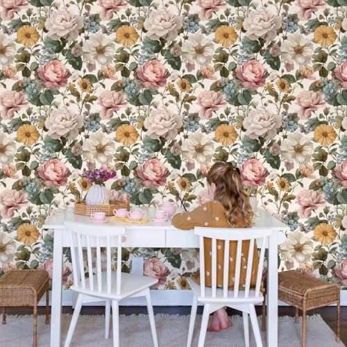 Orainege Vintage Floral Peel and Stick Wallpaper - Image 3