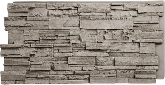 EverStone Cascade Faux Stone Panel, 48 5/8"W x 24 3/4"H x 1 1/4"D, Desert Sand by EkenaMillwork