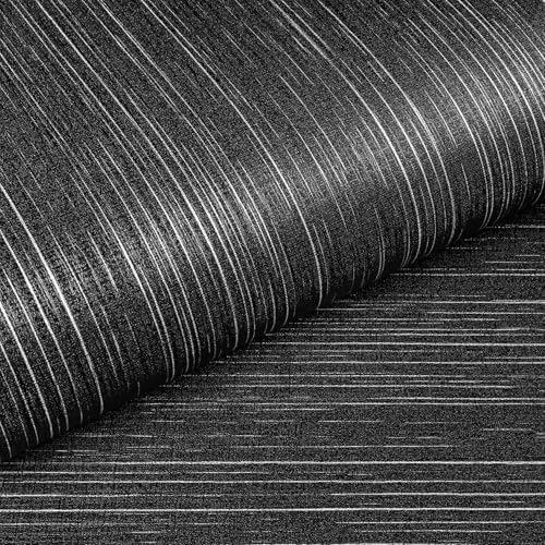 Livelynine 15.8x394 Black Textured Wallpaper Peel and Stick Waterproof Black - Image 6