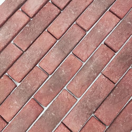 20 Pcs Red Thin Wall Brick Veneers, 2.4" x 7.9" - Image 4
