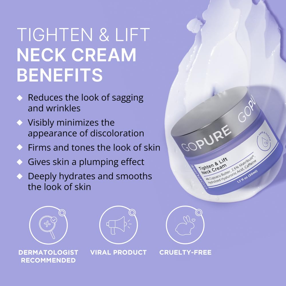 goPure Tighten and Lift Neck Cream - Clinically Tested - Pack of 2
