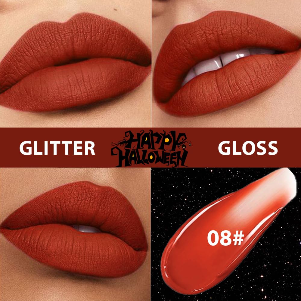 Red Matte Lipstick for Women,Liquid Lipstick,Long Lasting Waterproof Lightweight Comfortable Non-Drying Bold Dark Lip Gloss for Gothic Stage Makeup,Cruelty Free