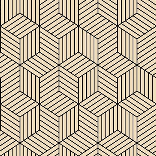 MelunMer Brown Geometric Wallpaper Peel and Stick Removable 17.7”×118” by MelunMer