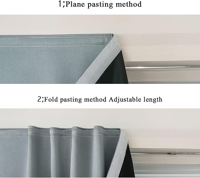 AJAZZ 100% Blackout Self Adhesive Curtains Small Window Short Temporary - Image 5