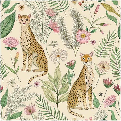 Floralplus Peel and Stick Wallpaper Leopard Removable Wallpaper by Floralplus