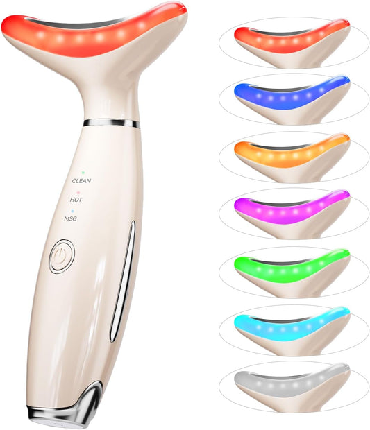 7 Color Neck Face Massager, Portable Facial Massager, Face Sculpting Tool for Skin Care with Vibration, Thermal