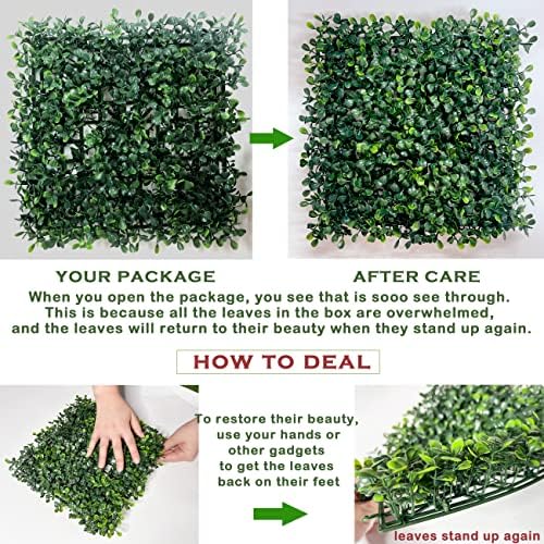Bybeton 24pk 10"x10" Fake Boxwood Greenery Backdrop Privacy Fence Screen - Image 6