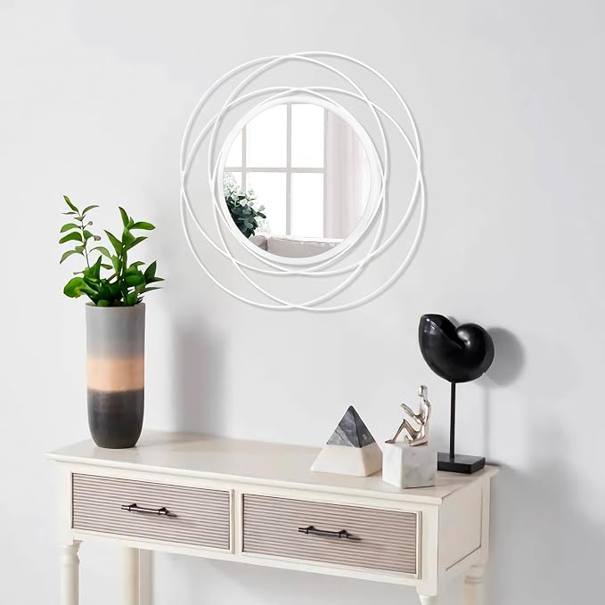 Wall Mirror Modern Metal Frame Arts Circle Mirror - Image 5