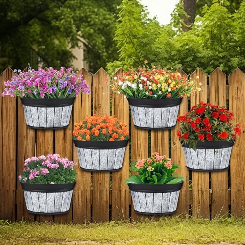 Layhit 6 Pcs Wall Hanging Planters, 12 Inches, Wood White by ShungLan