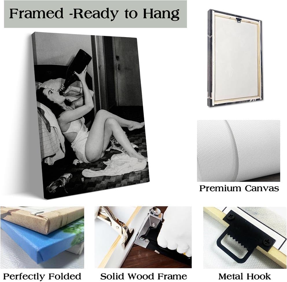Vintage Black and White wall art poster Woman - Image 2