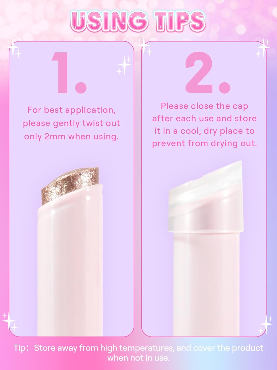 SHEGLAM Crystal Jelly Glaze Stick Eye Shadow Stick Eyeliner Brightener Pencil Crayon with Brush Easy to Blend Long Lasting Shimmer Eyeshadow-Bronze Dust