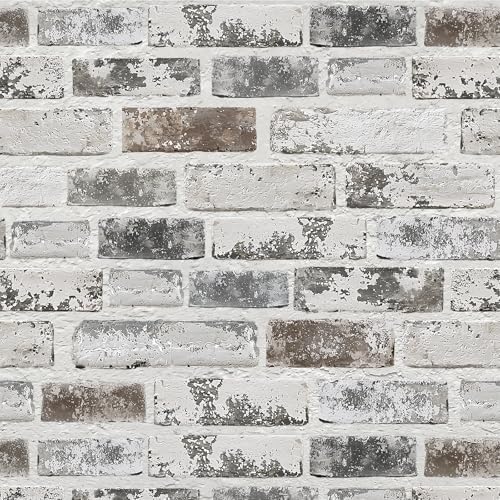 PeonyQueen Brick Peel and Stick Wallpaper 17.3"x78.8" 3D Brick Wallpaper by PeonyQueen