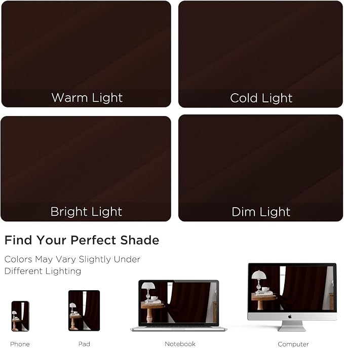 CUCRAF Blackout Curtains 45 inch Length 2 Panels Set, Rod Pocket Room Darkening - Image 4