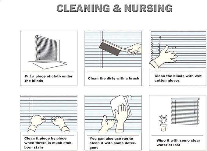 YIIBAII Mini Blinds Suitable for 44" W x 64" H Windows 1" Aluminum Horizontal - Image 9