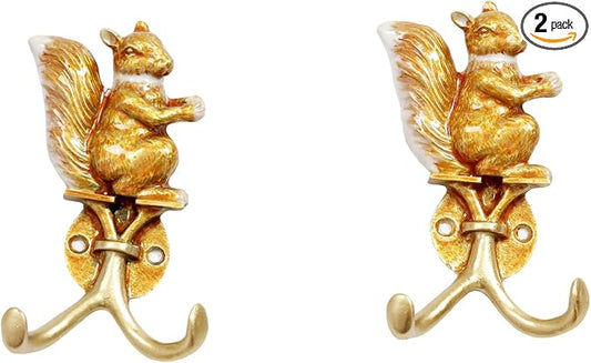 Vintage Wall Hooks Decorative Rack Hangers, 2 Pack Metal Wall Mounted Hook by bordorsse