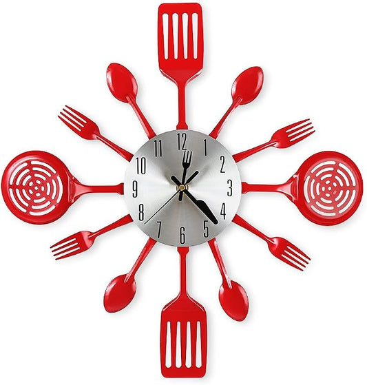 16 Inch Cutlery Kitchen Wall Clocks by CIGERA