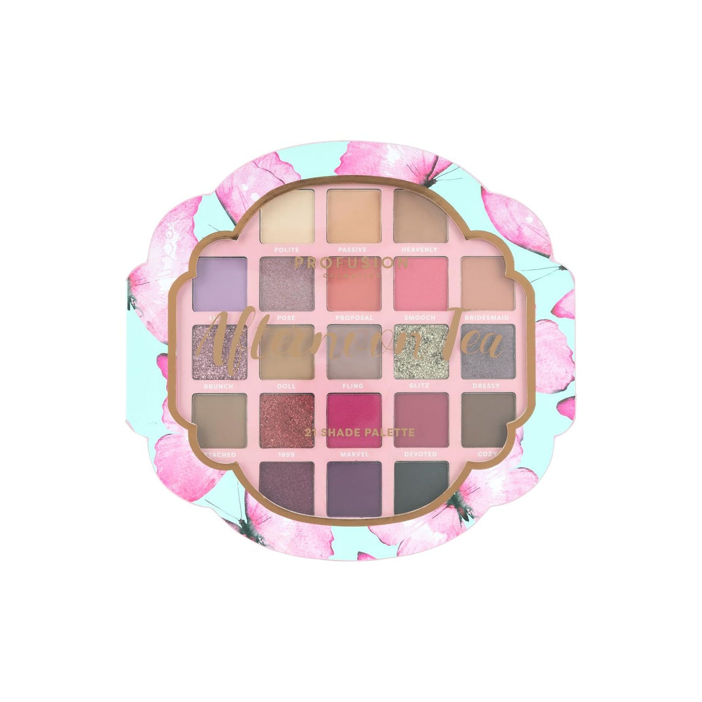 Profusion Cosmetics Afternoon Tea 21 Shade Palette, Transform Your Look and Indulge in Luxury with Versatile Color Palette to Elevate Your Beauty Routine and Unleash Your Creativity in the Afternoon