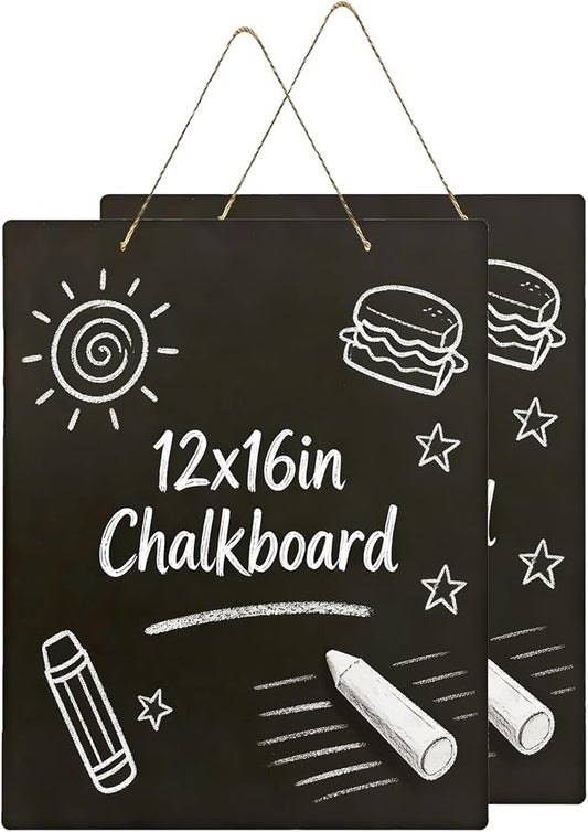 Hanging Chalkboard 12x16 Inch Double-Sided Chalkboard Sign Decorative by KOOLDE