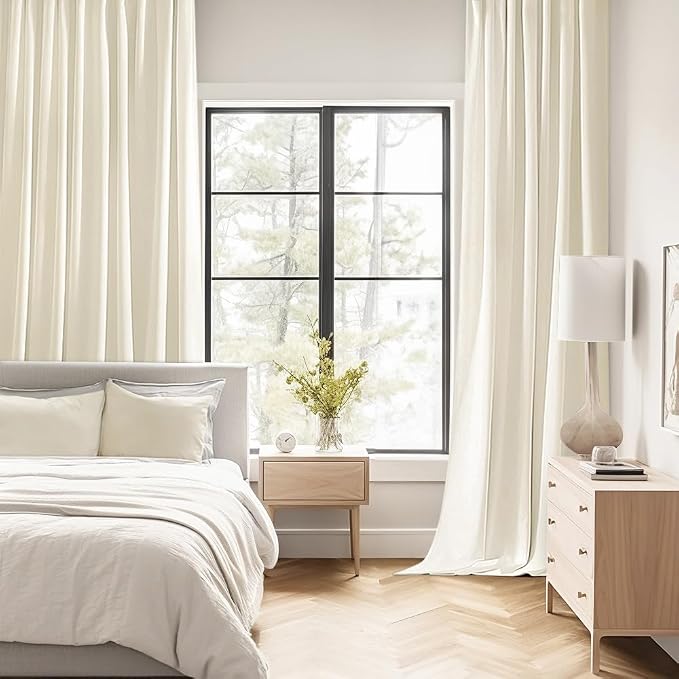 MIULEE Birch Back Tab Blackout Curtains 72 Inches Long 2 Panels Set - Image 2