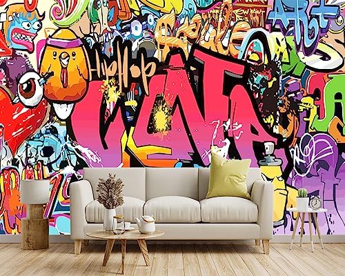 -Street Art Graffiti Wallpaper Fabric Wallpaper Living Room Bedroom Bathroom - Image 2