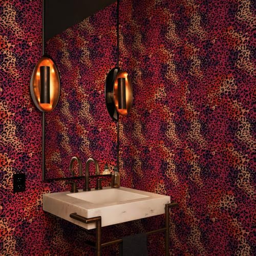 JiffDiff Hot Pink Leopard Print Peel and Stick Wallpaper, 17.3" x 400" - Image 5