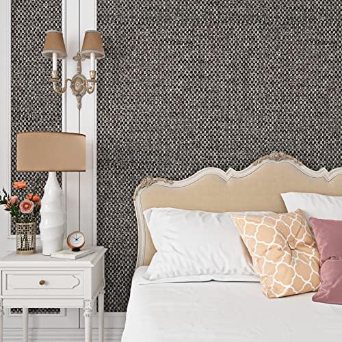 ReWallpaper 17.5in x 23ft Gray Grasscloth Style Peel and Stick Wallpaper - Image 2