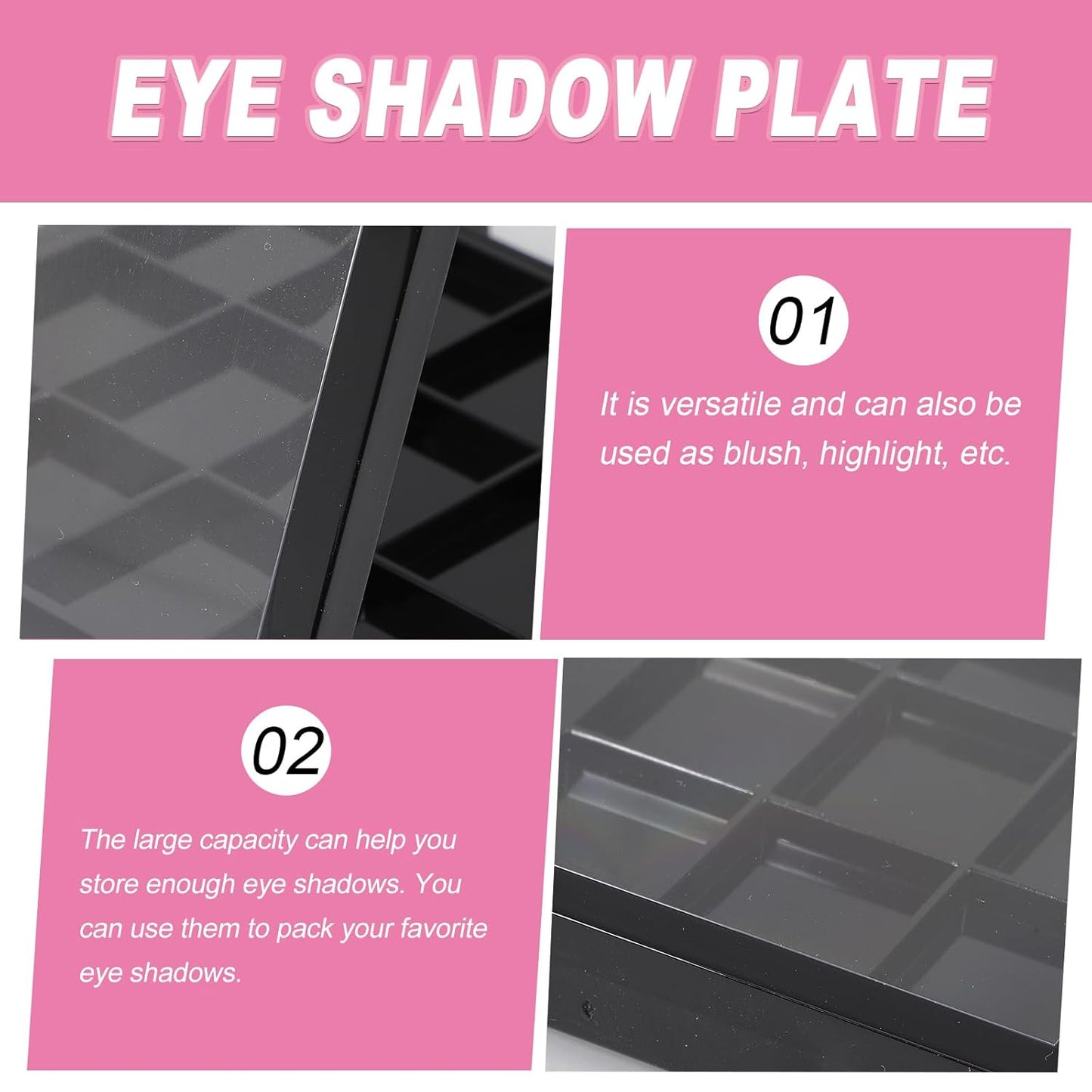 Beaupretty Empty Lip Palette Eyeshadow Makeup Palette Empty Eyeshadow Palette Empty Make Up Container Palette for DIY Cosmetics Lipstick Blush Powder