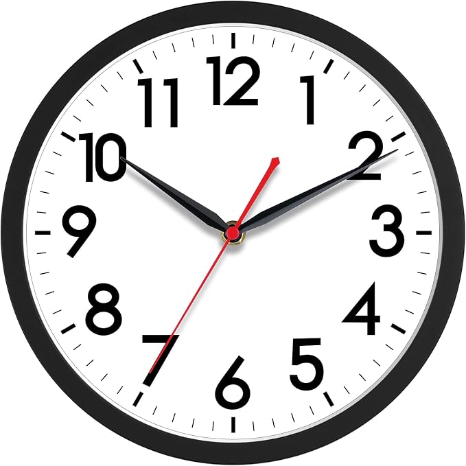 AKCISOT Wall Clock 10 Inch Silent Non-Ticking Modern Clocks Battery Operated by Akcisot