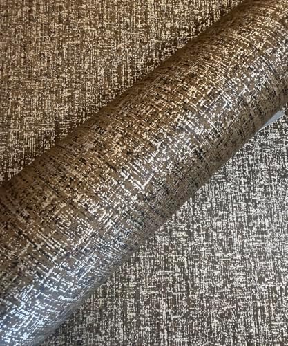 Chocolate Gold Non-pasted Wallpaper, Metallic Sheen, 17.7" x 236.0" - Image 7
