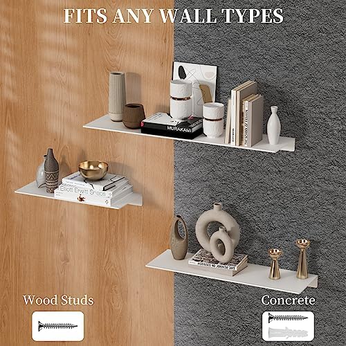 JOOM White Metal Wall Floating Shelf, Small Bathroom, Display Shelves - Image 4