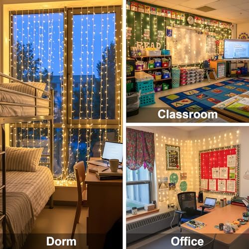 suddus Curtain Lights for Bedroom Backdrop 300 LED Plug in 9.8x9.8ft - Image 3