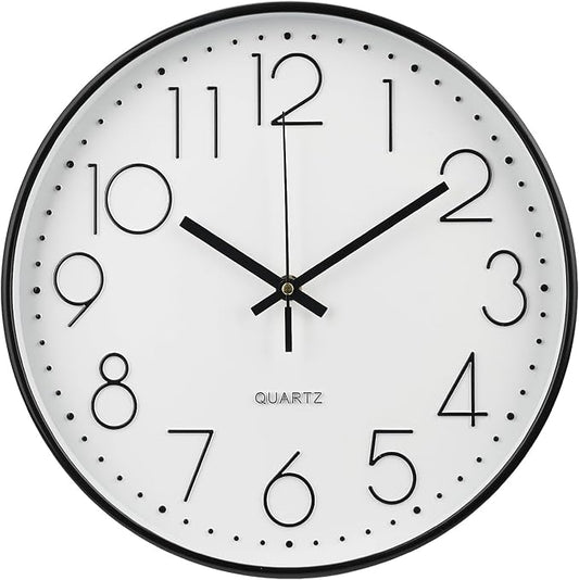 Wall Clock Non-Ticking Silent Modern Simple Style Round Decor Clock by BAKBRAND