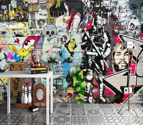 XMPMBM-Graffiti Art backsplash Large Decorative Wallpaper Bedroom Bathroom - Image 2