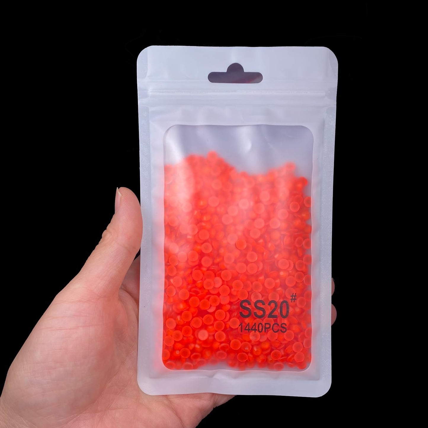 Flatback Glass Rhinestones,Bedazzler Gems 1440pcs Non Hotfix Crystal Rhinestones for Nail Charms Crafts Clothes Tumblers,Orange Neon,SS20