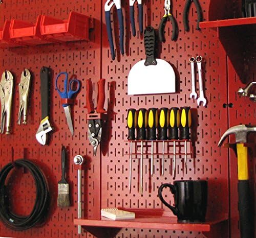 Wall Control Pegboard 32in x 16in Red Metal Pegboard Tool Board Panel - Image 2
