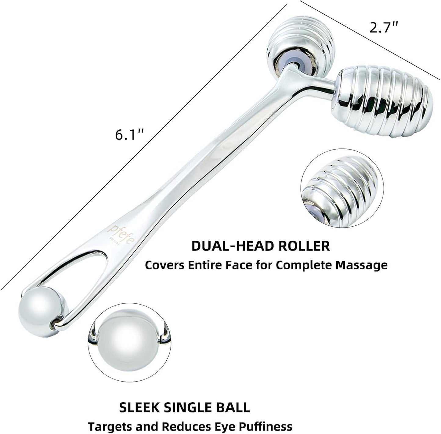 Stainless Steel Face Roller - Metal Facial Cooling Massager for Face and Eyes, Esthetician Supplies Cold Roller for Puffiness, Wrinkles, Dark Circles