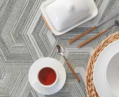RoomMates Geo Puzzle Faux Grasscloth Peel and Stick Wallpaper - Image 6