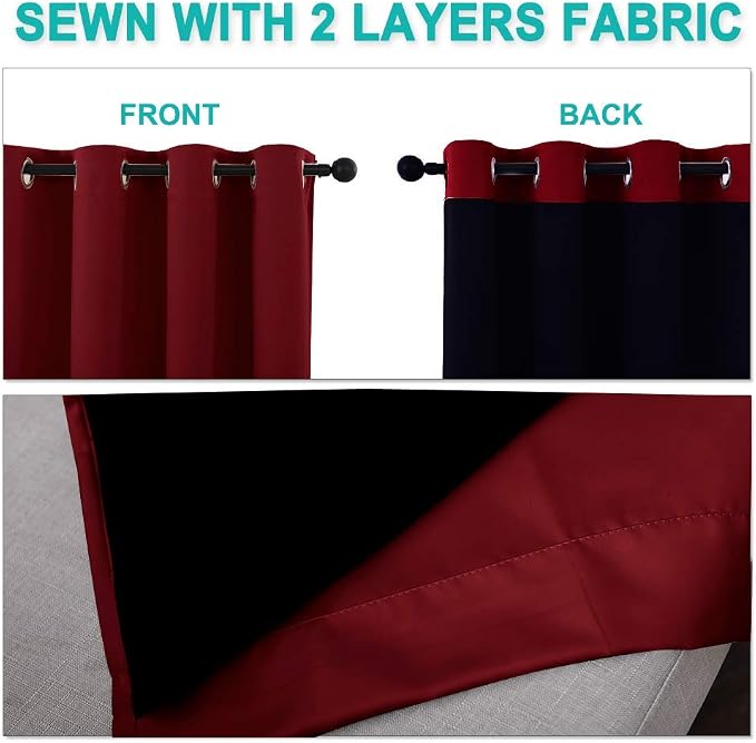NICETOWN Truly Blackout Drapes for Living Room, Heavy-Duty Full Light Shading - Image 5