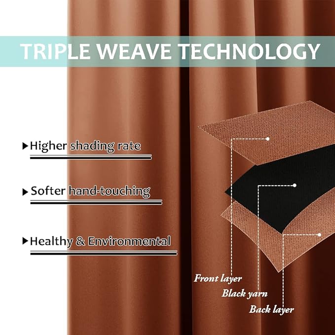 NICETOWN Full Shading Curtains for Windows, Super Heavy-Duty Black Lined - Image 5