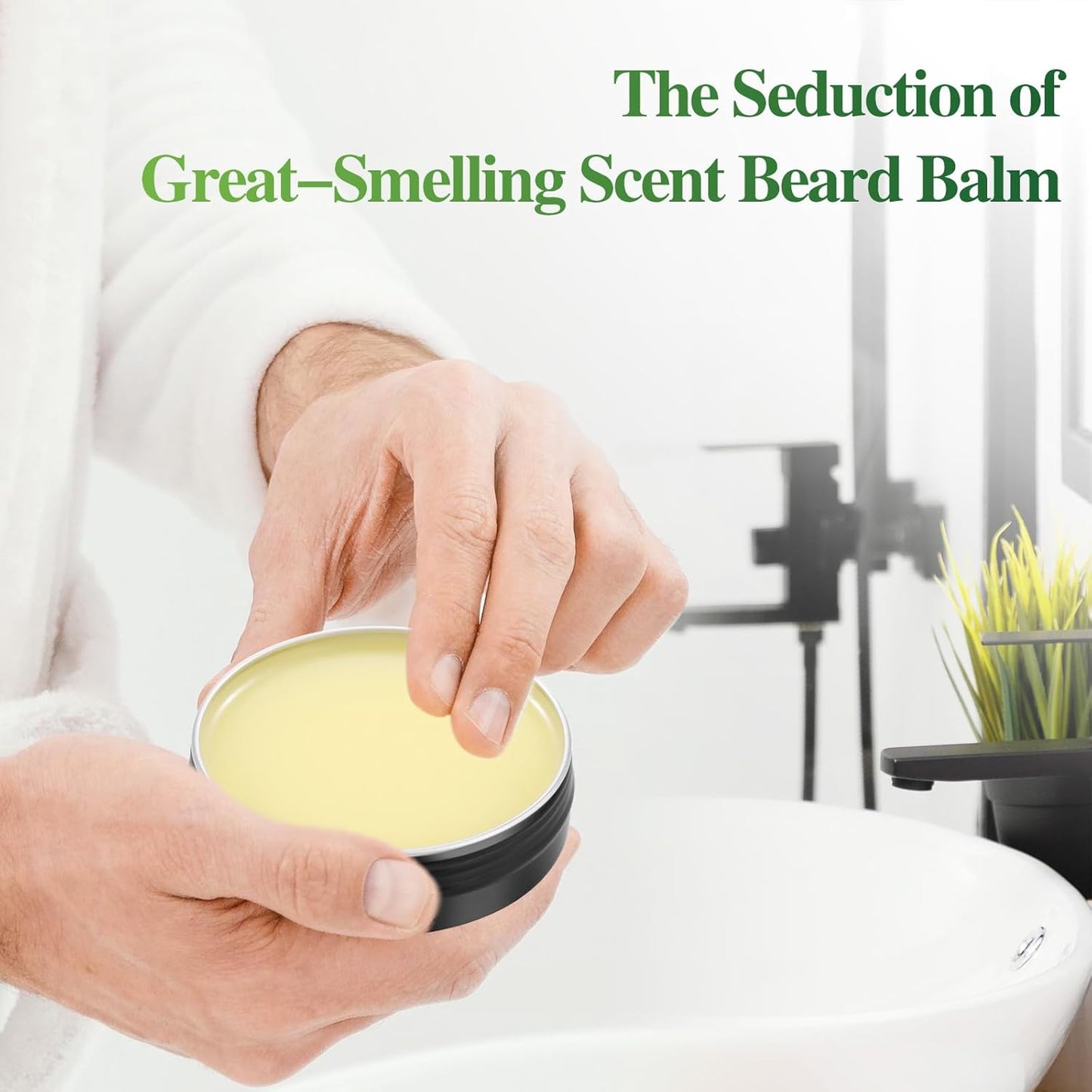 5% Concentration Biotin Beard Balm for Men & Conditioning Beard Wax - Made with Castor Oil Natural and Organic Ingredients - Hydrates & Thickens Facial Hair Growth- 2 Ounce Tin (Citrus Serenity