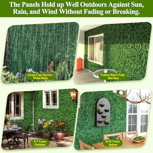 25 Pack Artificial Grass Wall 10x10" UV Resistant Faux Panels - Image 7