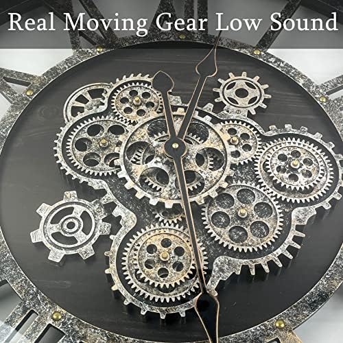 24 Inch Moving Gear Wall Clock, Oversized Wall Clocks, Clock Living Room Decor - Image 4