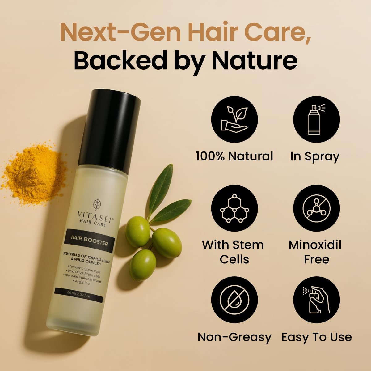 Hair Booster for Women & Men – Hair Revitalizing Serum with Capilia Longa & Arginine for Thick, Dry, Long, Damaged Hair – Peptide-Enriched Hair Tonic, 2 Fl Oz