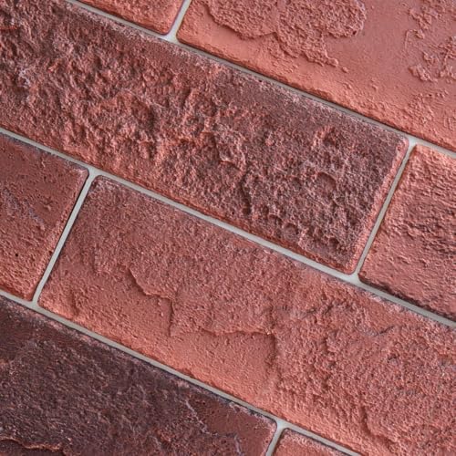 Faux Brick Wall Tiles, 3D Thin Brick Veneers Wall Panel, 2 Vintage Red by TORURAL