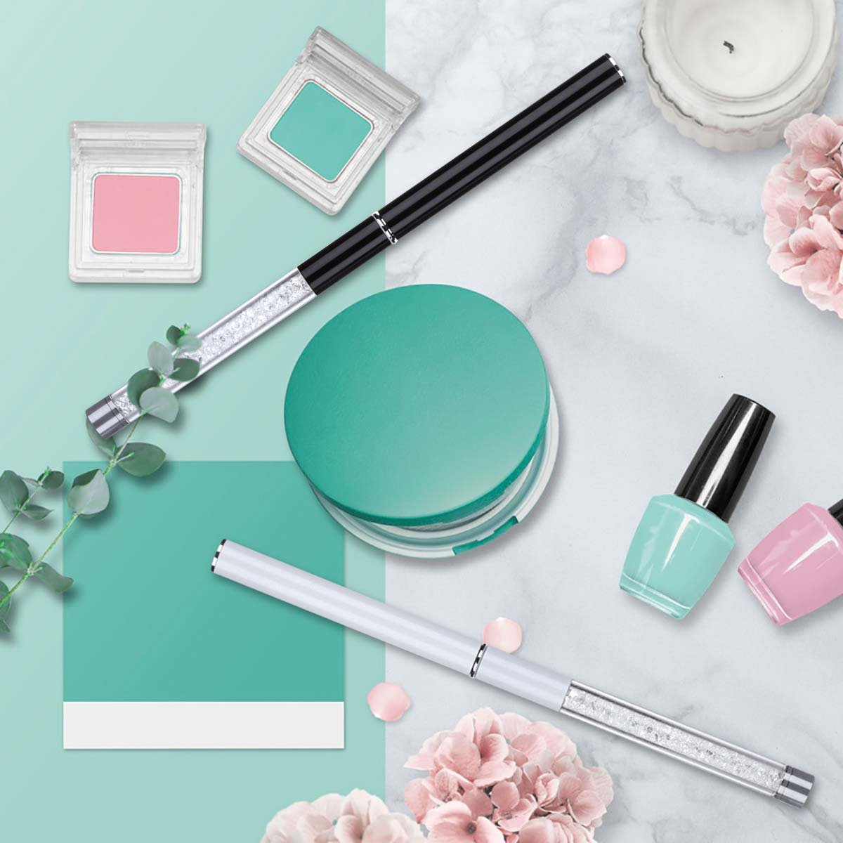 2 Pieces Eyelash Brush with Cap, Mascara Spoolies Reusable Brow Brushes Lash Wands Applicator Spooly for Lashes