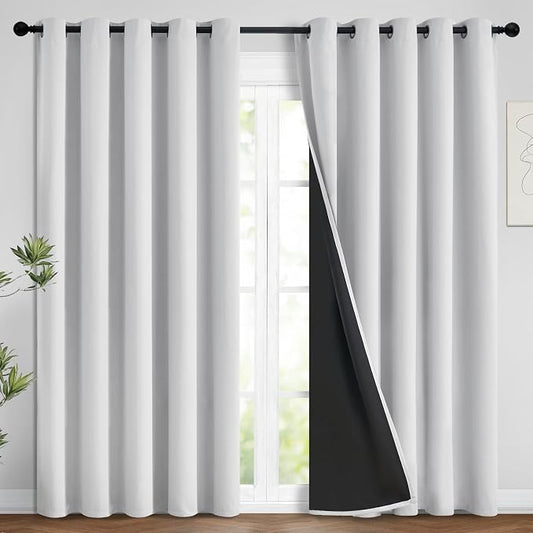 Yakamok 100% Blackout Curtains 84 Inches Long, 2 Thick Layers Heat and Full by Yakamok